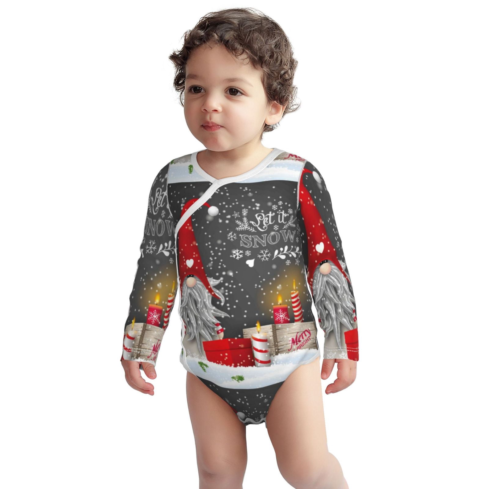 Xecao Traditional Scandinavian Dwarf Print Baby unisex-baby Cotton Long-sleeve Bodysuits-12 Months