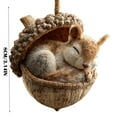thumbnail image 3 of CSEONE Resin Forest Animal Ornaments 2 Pcs 3.14 Inch Handcrafted Sleeping Owl Bunny Hedgehog Figures in Realistic Hazelnut Shells Nature Theme Christmas Tree Decor Christmas Decorations, 3 of 5