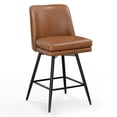 thumbnail image 2 of Zimtown Modern Bar Stools Set of 2, Swivel Barstool Counter Height Bar Chair, Kitchen Island Barstool 2 Pack, Light Brown, 2 of 8