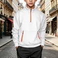 thumbnail image 2 of HBGVBA Boys Fleece Sweatshirt,Solid Color Half Zip Stand Collar Lined Pullover Top Loose Casual Thick Warm Long Sleeve 5-15 Years, 2 of 6