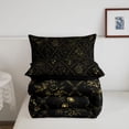 thumbnail image 5 of jejeloiu Retro Floral Queen Comforter Set,Diamond Print Comforter Sets Queen For Adults,Black Gold,Black Reversible,3-Piece,1 Comforter and 2 Pillowcases, 5 of 7