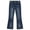 Blue, variant on OOOUM Girls Flared Pants Elastic Waist Skinny Denim Trousers Fashionable And Streetwear Long Jeans For Kids Blue 6-7 Years