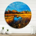 thumbnail image 2 of Designart 'A Light Blue Sky Over Orange Meadows' Traditional Circle Metal Wall Art 23x23 - Disc of 23, 2 of 5