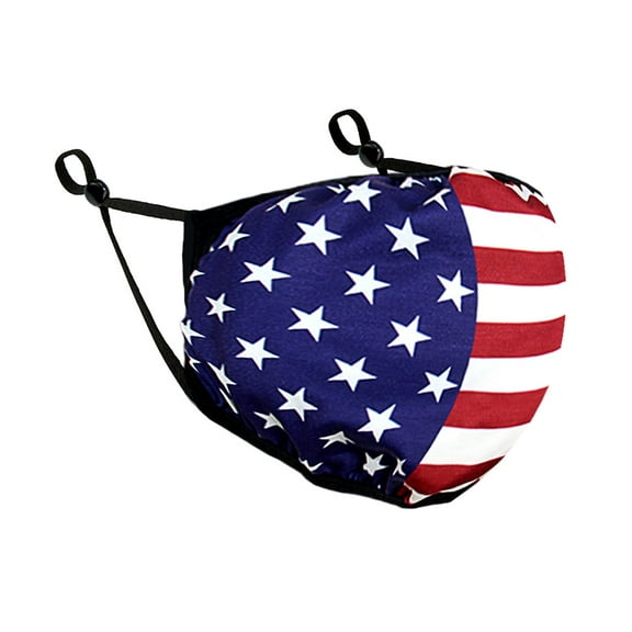 WIRESTER 6.3" x 8.6" Reuseable Washable Polyester Cotton Mask Cover Protection For Adult, American Flag