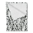 thumbnail image 2 of Geometric Soft Flannel Fleece Blanket, Monochrome Lines with Dots Ornamental Design Vintage Eighties Inspirations, Cozy Plush for Indoor and Outdoor Use, 60" x 80", Black Grey White, by Ambesonne, 2 of 5