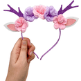 thumbnail image 4 of Needzo Deer Antler Headband, Fairy Festival Pink and Purple Flower Hair Accessory, One Size Fits Most, 4 of 7