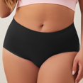 thumbnail image 2 of Icvfdpl Women'S Underwear Solid Seamless Plus Size Mid High Waist Hollow Casual Daily Panties For Women Black M, 2 of 5