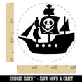 thumbnail image 2 of Pirate Ship with Jolly Roger Skull Self-Inking Rubber Stamp Ink Stamper - Green Ink - Small 3/4 Inch, 2 of 7