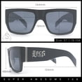 thumbnail image 3 of Locs Mens Skull Pattern Arm Thick Temple Rectangle Gangster Sunglasses Matte Black - Light Skull, 3 of 8