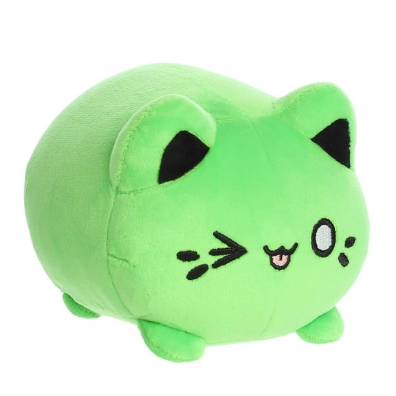 Aurora - Small Green Tasty Peach - 7" Toxic Green Meowchi - Enchanting Stuffed Animal