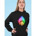 thumbnail image 2 of Rainbow Colors Monkey Head Hoodie Women -Image by Shutterstock, Female Small, 2 of 4