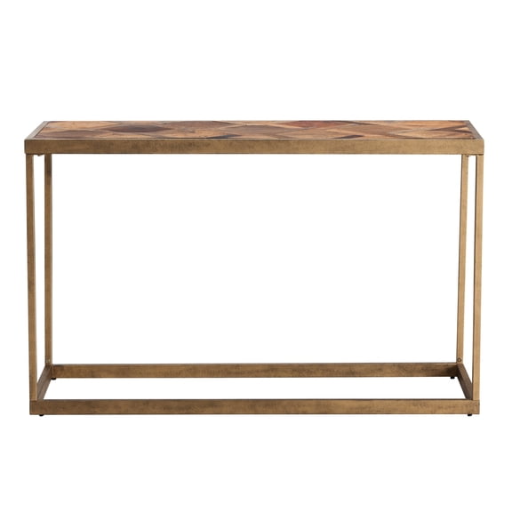 48" Natural Reclaimed Wood and Metal Frame Console Table