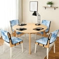 thumbnail image 3 of TSOVTHRID Floral Patchwork Blue Print Quilted Dining Chair Slipcovers Stretchy Comfortable Chair Covers with Detachable Strap Seat Cushion Covers for Kitchen, Set of 4, 3 of 7