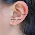 thumbnail image 4 of K-KED 10pcs Nose Ring Hoop Ear Ring Helix Tragus Septum Clicker Surgical Steel Ring -18G 8mm-Silver, 4 of 6