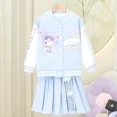 thumbnail image 5 of Sanrios-Chaqueta de béisbol informal para niños, conjunto de uniforme de estilo Kawaii, falda JK, Kuromi My Melody, Cinnamoroll, 5 of 5