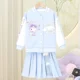 thumbnail image 5 of Sanrios-Chaqueta de béisbol informal para niños, conjunto de uniforme de estilo Kawaii, falda JK, Kuromi My Melody, Cinnamoroll, 5 of 5