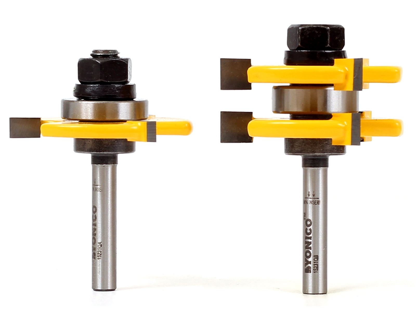 Yonico 15231q 1/4-Inch Plywood 2 Bit Plywood Tongue and Groove Router Bit Set 1/4-Inch Shank