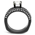 thumbnail image 3 of IP Light Black (IP Gun) Stainless Steel Ring with AAA Grade CZ in Clear for Women Clear Stone Color Style TK1175LJ Size 8, 3 of 5