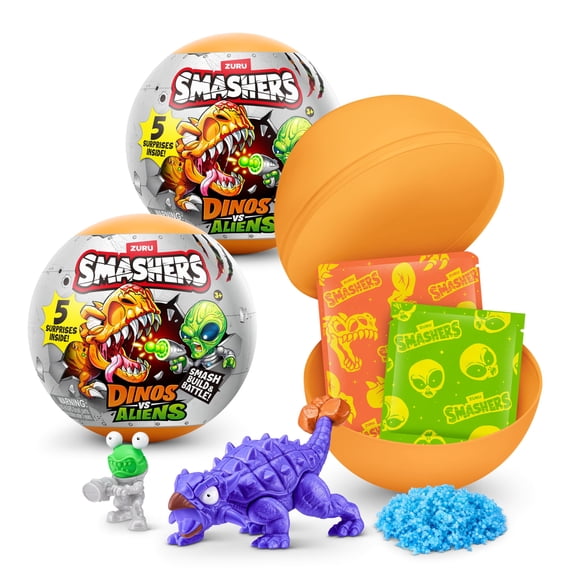 Set de 2 cápsulas Smashers Dino vs Aliens de ZURU con sorpresas
