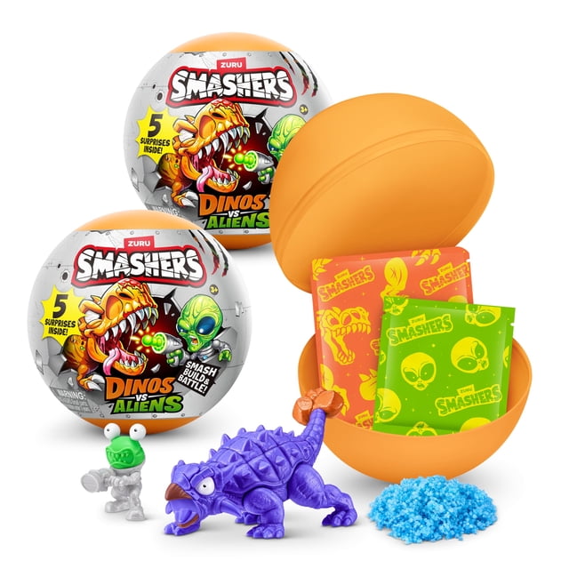 Set de 2 cápsulas Smashers Dino vs Aliens de ZURU con sorpresas