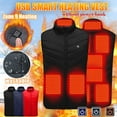 thumbnail image 2 of ZQGJB Lightweight Heated Vest for Women Men Plus Size Casual Smart USB Rechargable Full Zip up Stand Collor Electric Heated Jackets for Outdoor Hiking(Battery Not Inclued) #04-Black XXXXL, 2 of 10