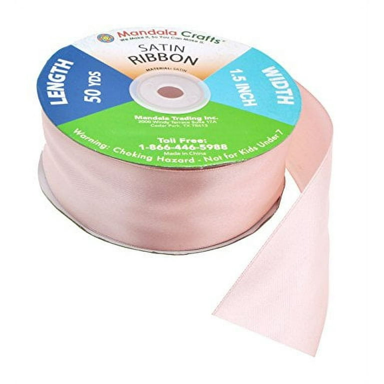 Blush Satin Ribbon 1 Inch 50 Yard Roll for Gift Wrapping, Weddings, Hair,  Dresses, Blanket Edging, Crafts, Bows, Ornaments; by Mandala Crafts 