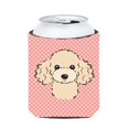 thumbnail image 1 of Checkerboard Pink Buff Poodle Can Or Bottle Hugger, 12 Oz., 1 of 1