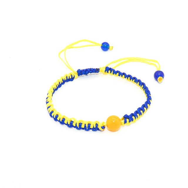 Nueva moda, pulseras de la bandera nacional de Ucrania, pulsera de cuentas de piedra Natural hecha a mano, bandera ucraniana azul amarilla, orgullo patriotismo Gao Jinjia LED