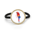 thumbnail image 1 of Aves psitaciformes loro rojo Cinta para el pelo de metal plateado y tocado de goma, 1 of 3