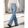 thumbnail image 4 of High Waist Women Wide Leg Long Jeans Casual Denim Pants with Pocket, 4 of 6