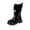 Black, variant on Black Ladies Fall And Winter Boots With Knot Detail And Durable Sole For All-Day Use