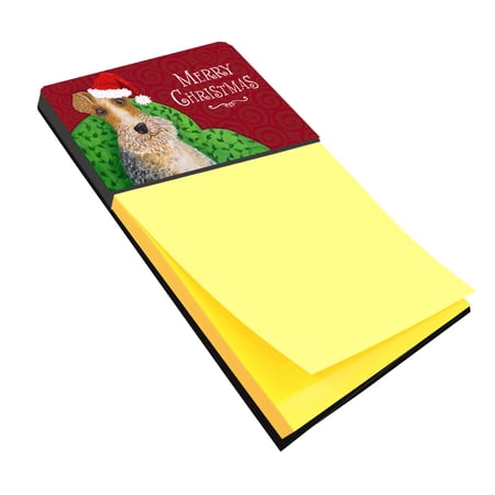 Wire Fox Terrier Christmas Sticky Note Holder