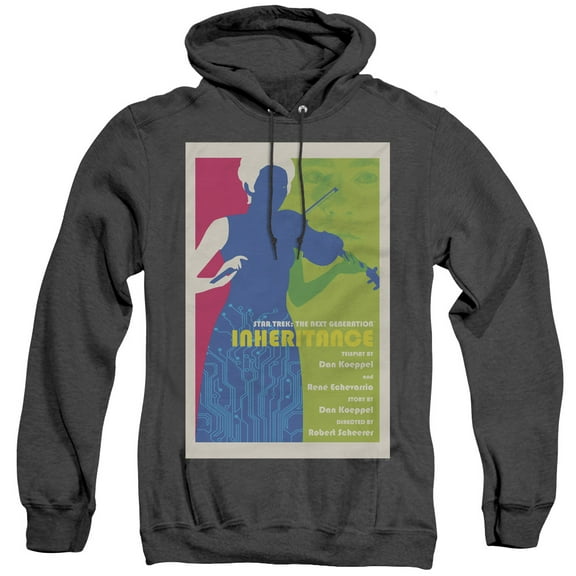 Star Trek Tng Season 7 Episode 10 Adult Heather Hoodie Sweatshirt Black