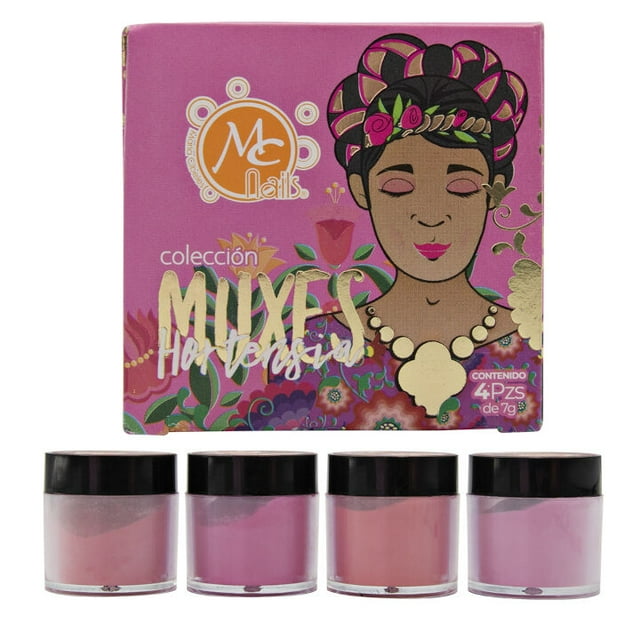 Caja de Polvo Acrilico Alebrijes Muxes HORTENCIA 4 pz MC Nails Acrilico MC Nails