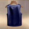 thumbnail image 5 of Tank Tops for Women Crew Neck Pearl Decor Satin Sleeveless Going Out Tops, 5 of 6