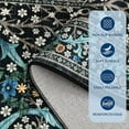 thumbnail image 4 of Washable Kitchen Runner Rug, Floral 2x6 Rug for Hallway Non Slip Stain Resistant, Ultra-Thin Boho Soft Hallway Rug for Entryway, Laundry Room Floor Mat, Black, 4 of 8