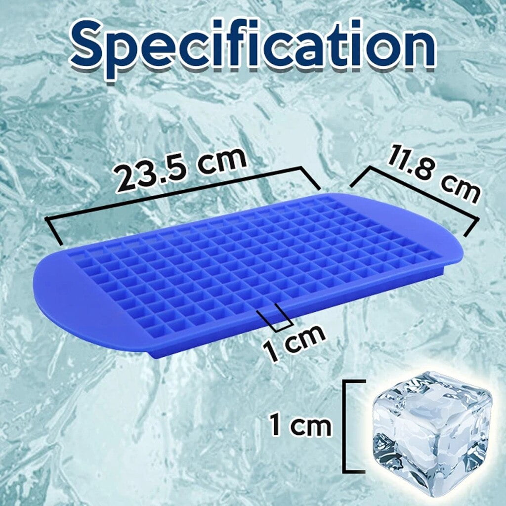 Mini Ice Cube Trays with 160 Small Silicon Cube Molds - 1 Pair