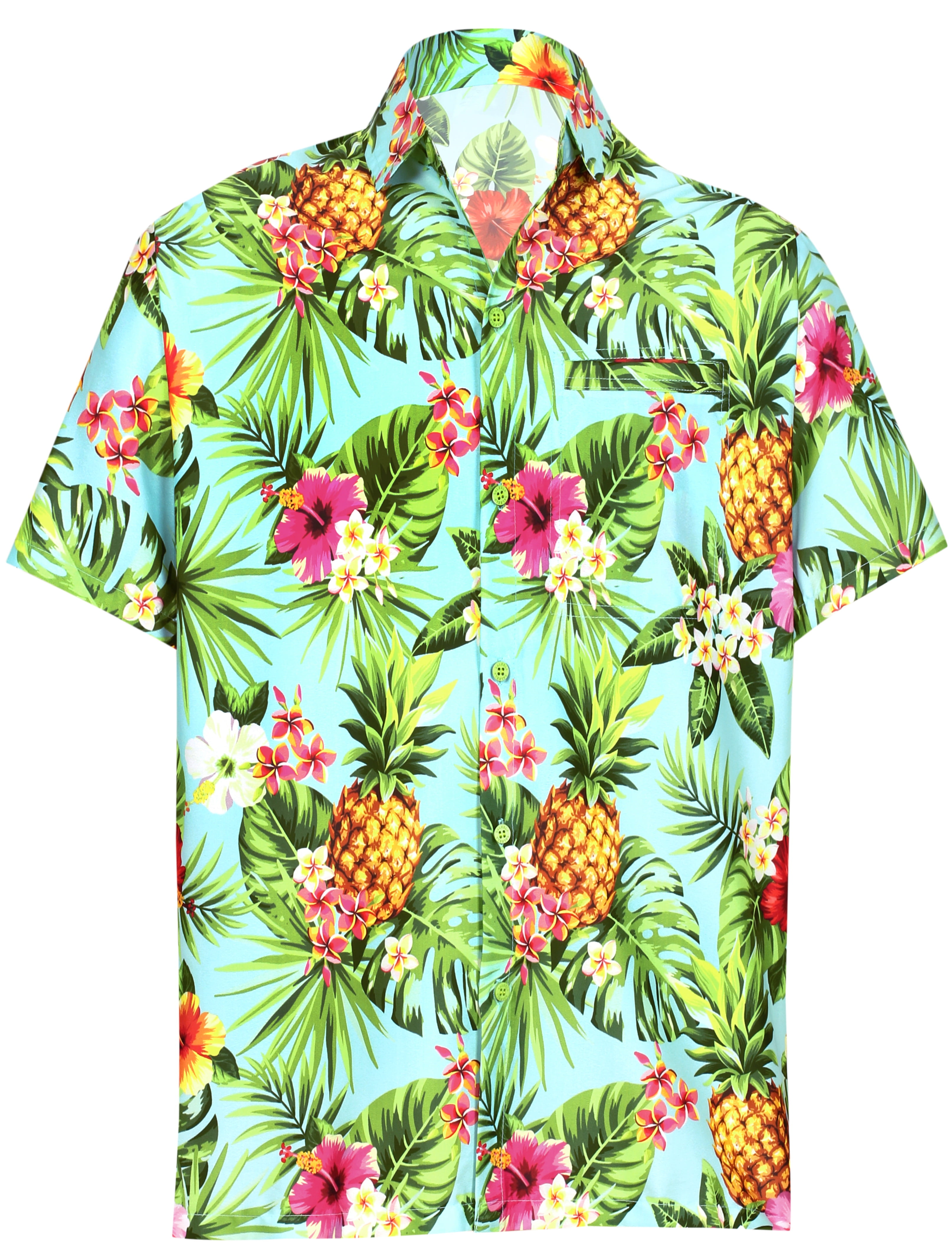 LA LEELA Womens Beach Valentines Day Hawaiian Blouse Shirt Aloha Luau Camp 3D Printed
