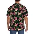 thumbnail image 5 of Xecao offers the Rose Flowers for Men's Casual Short-sleeved Shirt, a button-up collared shirt with a pocket, perfect for beach vacations and yacht travel in the XX-Large size., 5 of 7