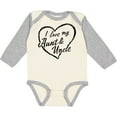 thumbnail image 3 of Inktastic I Love My Aunt and Uncle in Black Chalk Heart Boys or Girls Long Sleeve Baby Bodysuit, 3 of 5