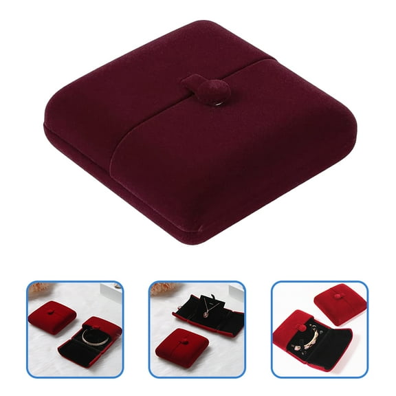 Niceauty Dark Red Jewelry Box for Bracelet Storage Perfect Travel Case and Elegant Home Decoration