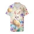 thumbnail image 6 of vigerkar Button Down Shirts for Women Easter Eggs Flowers Leaves Shirt Short Sleeve Hawaiian Casual Blouse Tops (Yellow, 4XL), 6 of 6
