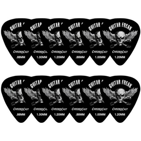 ChromaCast Guitar Freak Guitar Pick 12 Pack, Light, Medium and Heavy (Best Guitar Picks For Speed)