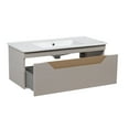 thumbnail image 3 of Modern Wall-Mounted Bathroom Vanity with Washbasin | Troy Mocha Gloss Collection | Non-Toxic Fire-Resistant MDF-40"-Diamond Collection 40", 3 of 4
