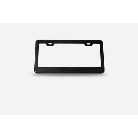 Carbon Star Snap - JDM One Set 2 pcs Black Carbon Fiber Custom License Plate Tag Snap Fit Frames for Auto-Car-Truck