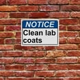 thumbnail image 5 of Weatherproof Horizontal ANSI Information Sign (Clean lab coats) 8 in" x 12 in" UV Resistant Indoor Outdoor Workplace Insdustrial Caution Danger Warning SIgn, 5 of 7