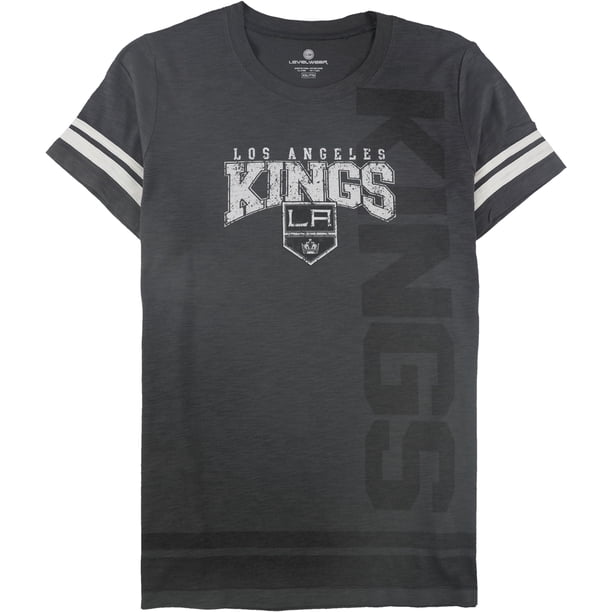 Playera gráfica de Los Angeles Kings Level Wear para mujer gris XXL