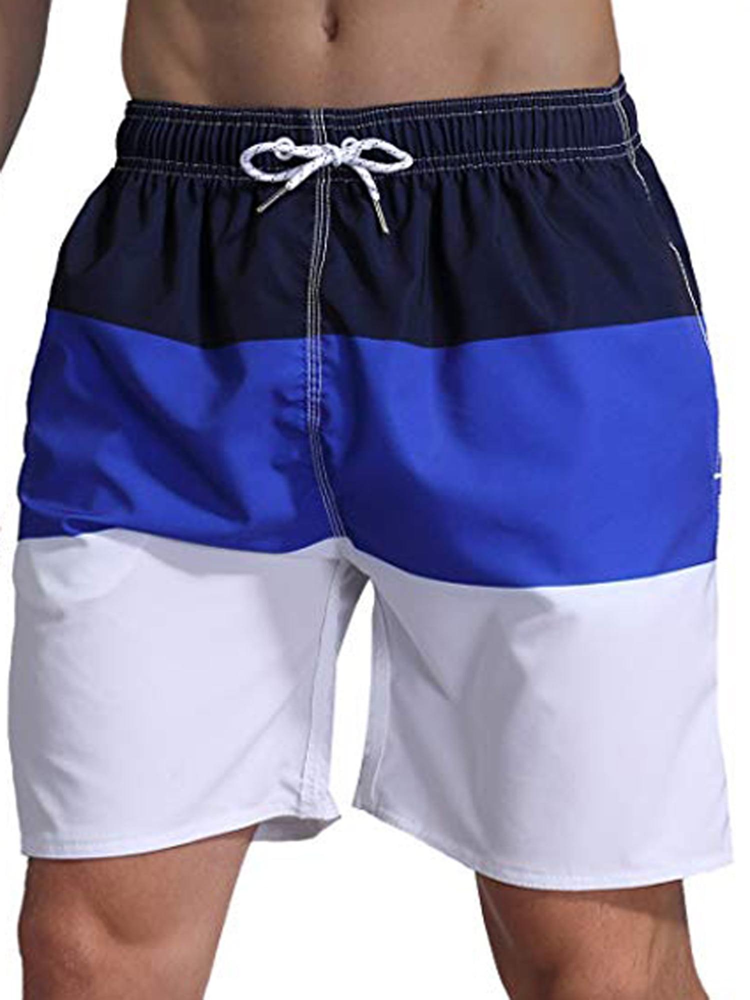 2XL Trunks Green Beachwear Mens Swim Shorts Blue Side Pockets Size M Red 