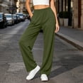 thumbnail image 5 of ZHYou No Boundarie Plus Size Pants for Women Basic Casual Solid Color Elastic Waisted Pull On Lounge Pants,Green,Size L, 5 of 9