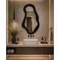 thumbnail image 5 of Modern Asymmetrical Wood Mirror, Large Wavy Fluid Wall Art Mirror, Handcrafted Statement Mirror for Entryway, Transitional Organic Shape Decor, 5 of 5